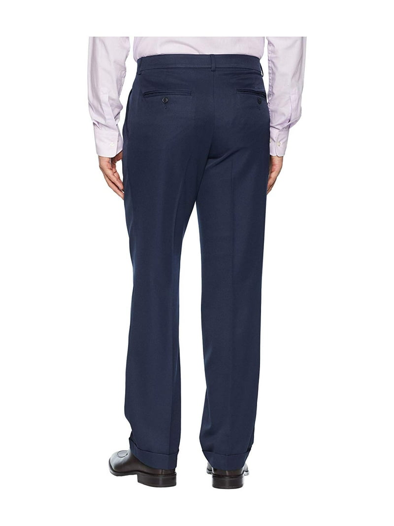 Perry Ellis Portfolio Double Pleated Classic Fit Performance Dress Pants  Twilight - Walmart.com