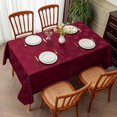 thumbnail image 2 of Spring Jacquard Rectangle Tablecloth, Waterproof Damask Rose Floral Pattern Table Cloth, Washable Decorative Polyester Table Cover for Kitchen/Dining/Parties - Burgundy, 60 x 84 Inch, 2 of 6