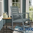 thumbnail image 2 of Carey Modern Slat-Back 300-Lbs Support Acacia Wood Patio Outdoor Rocking Chair, Gray, 2 of 8