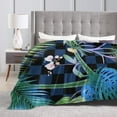 thumbnail image 4 of Throw Blanket Checkerboard Tropical Plant Green For Couch-Ultra-Soft Micro Fleece Sofa Bed Camping Travel Blanket For Kid Baby Boys Girls Adults 50"X40", 4 of 8