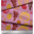 thumbnail image 2 of Soimoi polyester Crepe Fabric Mushroom,Grapes & Fresh Print Fabric by Yard 42 Inch Wide, 2 of 3
