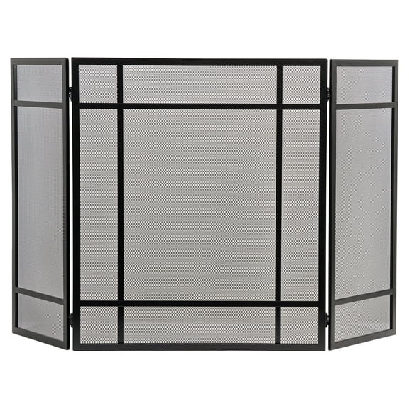 Country Living Pinecrest Mesh Fireplace Screen with Durable 3-Panel Steel Frame