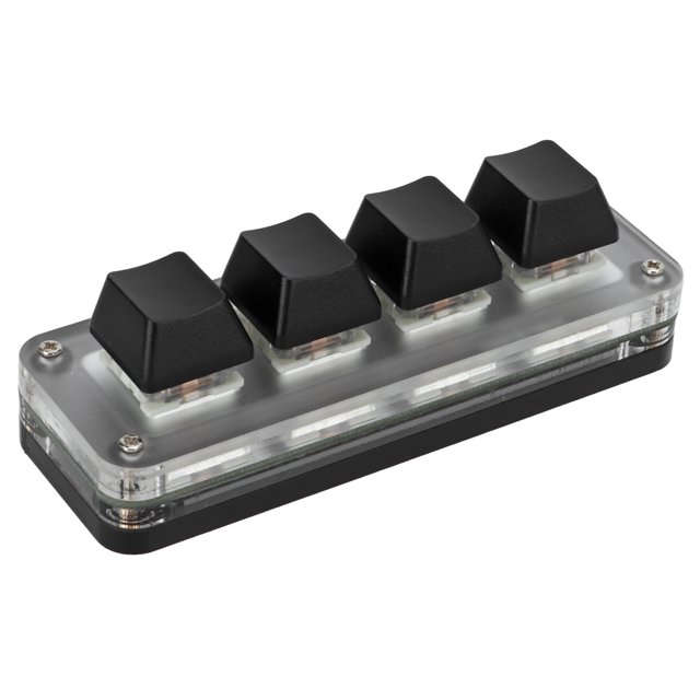 Mini Gaming Keypad, Plug and Play Black 4 Key Keyboard Programming For Office Media Music