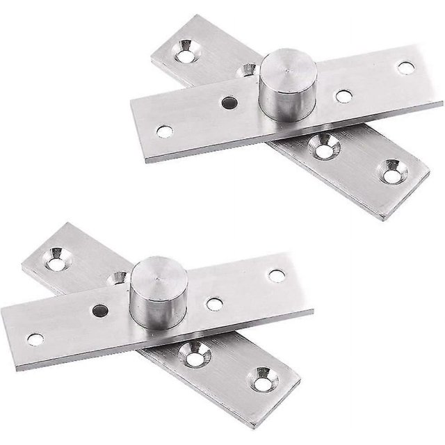 Set of 2 Stainless Steel 360 Degree Pivot Door Hinges with Fixing Screws 75 x 17mm