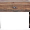 thumbnail image 4 of 55 Inch Iron Writing Desk 3 Drawers 4 Shelves Hand Distressed Brown Wood, 4 of 5