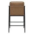 thumbnail image 4 of CHITA Modern Counter Stools Set of 2, Upholstered Bar Stools with Metal Frame and Wooden Armrests, Faux Leather in Saddle Brown, 4 of 12