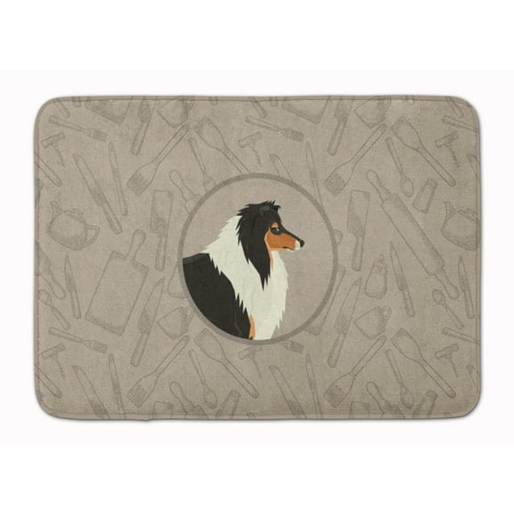 Collie In the Kitchen Machine Washable Memory Foam Mat