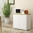 thumbnail image 2 of HOMCOM Armoire de Rangement Buffet Bahut avec 2 Portes Blanc, 2 of 10