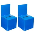 thumbnail image 1 of Unique Bargains Ballot Box 6"x6"x6" Raffle Box with Removable Header Board Suggestion Box Cardboard Box Blue 2Pack, 1 of 5