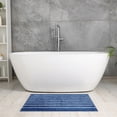thumbnail image 5 of REGALWOVEN Striped Bathroom Rug, Non-Slip Soft Fluffy Bath Carpet, Water Absorbent Bathmat for , Tub, Shower Dark Blue 16" x 24", 5 of 6