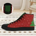thumbnail image 2 of Coolcustomize Men's Plus Size Christmas High-Top Sneakers - Red & Green Plaid-Like Tree Print (Maroon/Green) Lace-Up Winter Shoes, All-Season Casual Boots for Holiday Parties - Festive Gift Footwear, 2 of 10