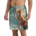 thumbnail image 2 of KLL Starry Sky Cloud Fox Men's Casual Summer Beach Shorts Hawaiian Shorts with Pockets-Large, 2 of 5