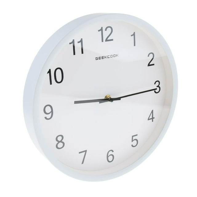 Elodie Easy to Read Large Clock Battery Powered Analog Wall Clock for Outdoor Indoor, White