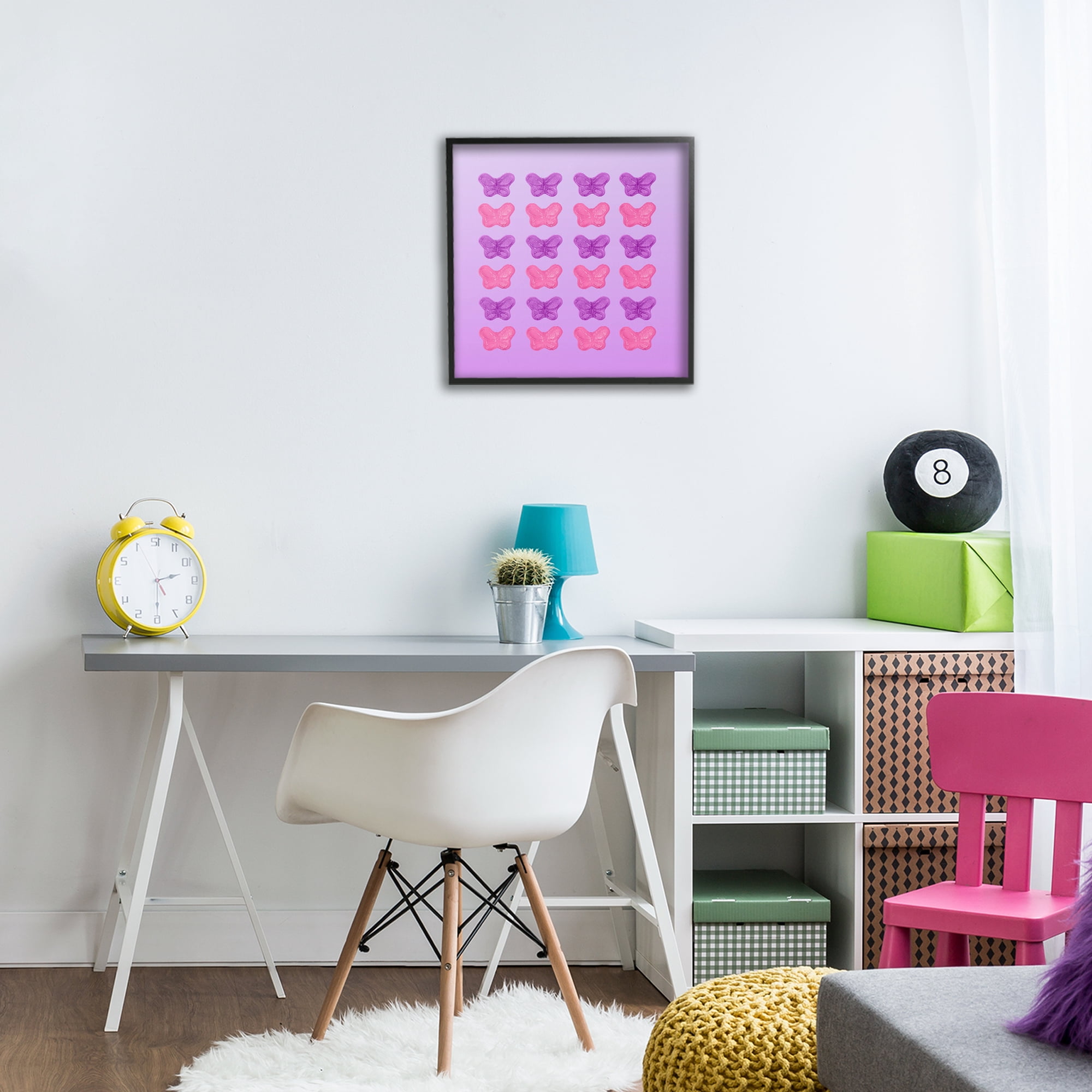 Stupell Industries Purple & Pink Butterfly Candies Black Framed Giclee Art, design by LISH Creative