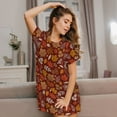 thumbnail image 3 of Naloa Autumn Forest3 Print Women Nightgowns,Womens Loungewear,Short Sleeve Sleepwear,Comfy Ladies Nightdress, 3 of 6