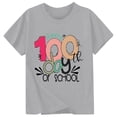 thumbnail image 3 of YUEHUA Kids Little Boys Girls 100 Days of School Shirt Short Sleeve Funny Graphic Letters Print Celebration Top, 3 of 3