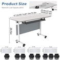 thumbnail image 5 of 8 Pack Folding Conference Table, 61 Inch Mobile Training Table with Wheels,Business Style Flip Top Seminar Tables for Small Office Meeting Room Classroom（White Gray）, 5 of 8