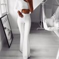 thumbnail image 4 of Pantalon de Bureau pour Femmes Grande Taille, Couleur Unie, Taille Haute, Jambe Grand Évasée, Extensible, Style OL, 4 of 5
