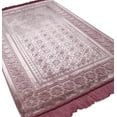 thumbnail image 1 of Modefa Turkish Islamic Luxury Plush Velvet Prayer Area Rug Janamaz Saajadah with Free Prayer Beads - Floral Stamp Dark Pink, 1 of 7