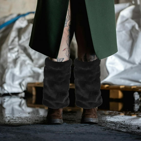 TEHAUX 1 Pair Faux Leg Warmers Style Boot Covers for Women, Soft Warm Winter Accessories 11.79x7.86x0.79 inches