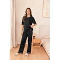 thumbnail image 3 of EKOUAER Lounge Sets for Women Waffle Knit Womens Pajama Sets 2 Piece Pjs Sets with Pockets Short Sleeve Top Long Pant, 3 of 6