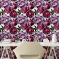 thumbnail image 3 of Ambesonne Flowers Peel & Stick Wallpaper for Home, Watercolor Spring Peony, 13"x100", Lilac Pink and Raspberry, 3 of 6