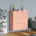 thumbnail image 1 of vidaXL Armoire à Tiroirs Rose 80x35x101,5 cm Acier, 1 of 5