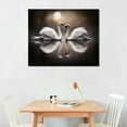 thumbnail image 2 of JEUXUS Modern Art Canvas Paintings Swan Heart Swans Love Animal Posters and Prints Wall Pictures Art for Bedroom Living Room Decor (Ready to Hang,16x12inch), 2 of 4