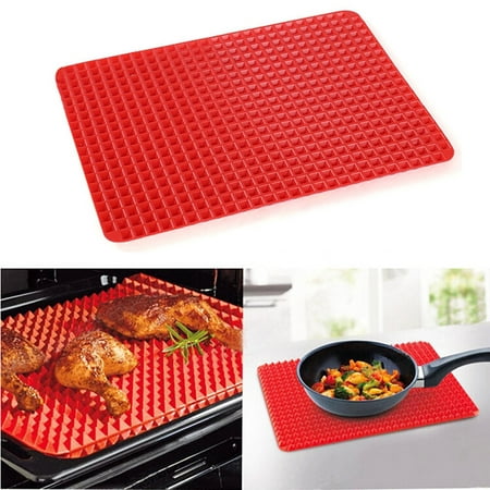 Pyramid Pan Non Stick Fat Reducing Silicone Cooking Mat Oven Baking Tray