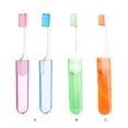 thumbnail image 3 of Vogacara Pack of 2 Folding Toothbrush Portable School Cleaning Traveling Office Gums Soft Hiking Household Toothbrushes cuidado de los oídos Naranja Vogacara BFH000153-02, 3 of 5