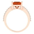thumbnail image 4 of 2.43ct princess cut red Zircon 14k rose gold Bridal Wedding Engagement Promise Anniversary Ring for Women size 10.75, 4 of 7