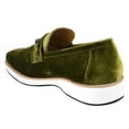 thumbnail image 4 of LIBERTYZENO Mens Classic Velvet slip on Loafer Shoes Olive, 4 of 8