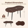 thumbnail image 3 of ELLEGNT Cloud Coffee Table 39.5" – Irregular Wood & Metal, Modern, for Living，Home Office，Small Spaces, Walnut, 3 of 9