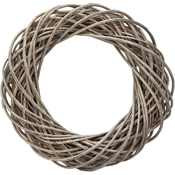 Galt International Natural Woven Weeping Willow Rattan Ring Wreath 21.7" Neutral Tone Home Decor Christmas Fall Harvest Thansgiving Wreath for Front Door