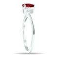 thumbnail image 2 of SZUL Women's Ruby and Diamond Wave Ring in 10K White Gold, 2 of 5