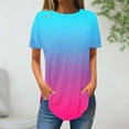 thumbnail image 3 of Aofany Womens Summer Tops Gradient Short Sleeve T Shirts Casual Tunic Top Basic T Shirts Tees, 3 of 3