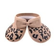 thumbnail image 4 of Fesfesfes Sun Visor for Women Summer UV Sun Protection Wide Brim Visor Empty Top Cap Leopard Print Edge Beach Cap with Bow, 4 of 8