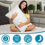 King Size Bamboo Pillow, Memory Foam Bed Pillows with Washable Pillowcases, King