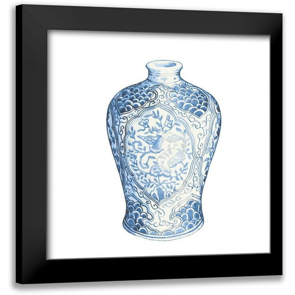 Wild Apple Portfolio 12x12 Black Modern Framed Museum Art Print Titled - Ginger Jar I on White