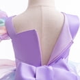 thumbnail image 3 of Crunowin Girls Summer Dress Short Sleeve Round Neck Rainbow Gradient Irregular Bow Girls Party Princess Dress Purple Size 9/10, 3 of 9