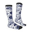 thumbnail image 3 of Fotbe Blue Fish1 print Women's Men's Novelty Crew Socks Cotton Socks Knee High Socks for Walking,Running,Nurses,Pregnancy, 3 of 8