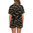 thumbnail image 4 of WTOBBY Women's Casual Halloween Pajama Set Loose Fit Short Sleeve Top with Elastic Waist Shorts Printed Two-Piece Sleepwear Home Lounge Wear Outfit,Dark Green L, 4 of 6
