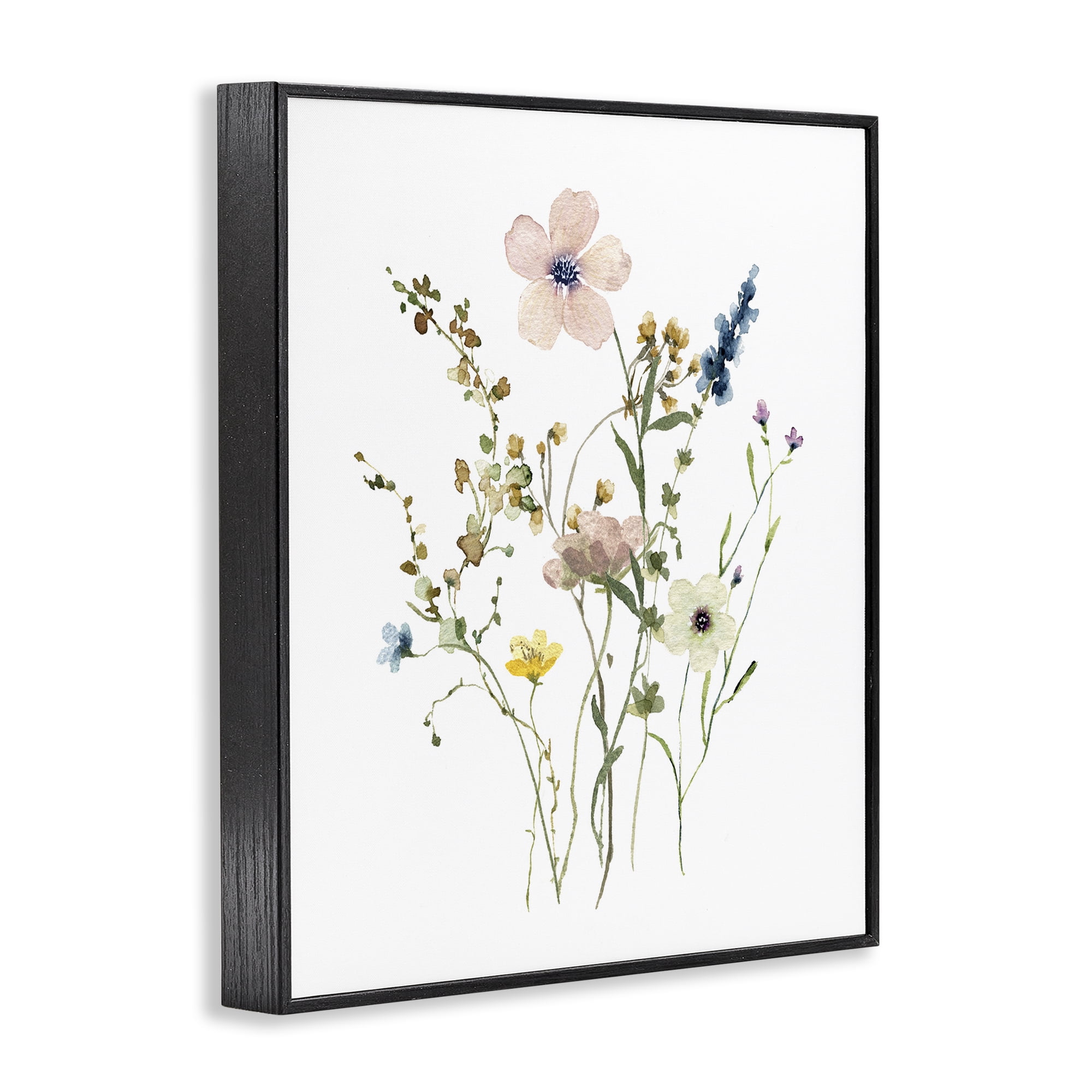 Stupell Industries Soft Forest Blooms Botanical & Floral Painting Black Framed Art Print Wall Art, 16 x 20