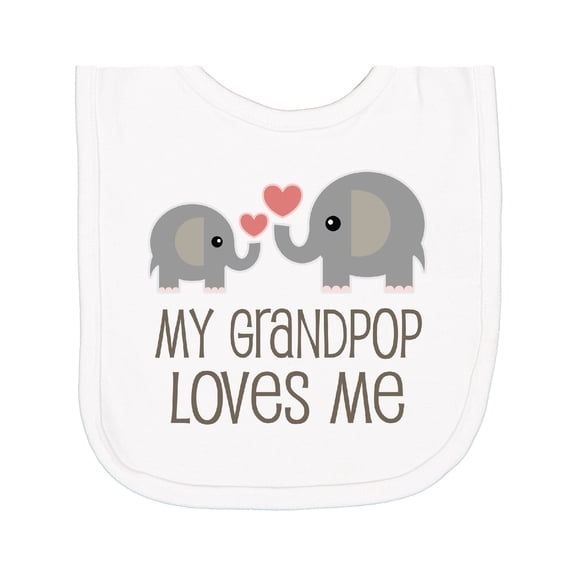 Inktastic My Grandpop Loves Me Elephant Newborn Bib