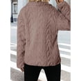thumbnail image 6 of Winter Fleece Jacket for Women Zipper Stand Collar Casual Coats with Pockets Light Beige XL, 6 of 7