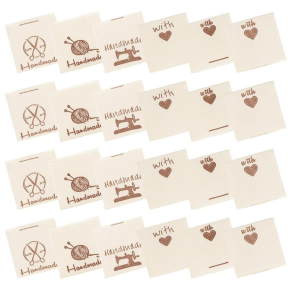 WRITWAA Handmade Cotton Sewing Labels Assorted Colors 90pcs Portable Lightweight for Crafts and Clothing Decoration