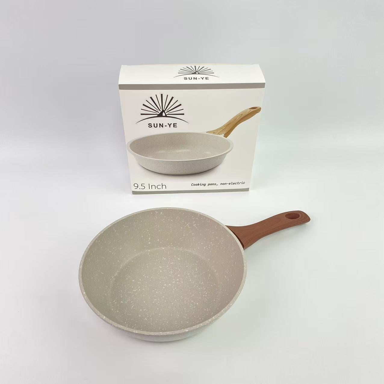 SUN-YE Skillets,Nonstick Ceramic Frying Pan Skillet, 8-Inch Omelet Pan, Healthy Non Toxic Chef Pan, Induction Compatible Egg Pan with Heat Resistant Handle, PFAS-Free, White