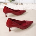 thumbnail image 4 of RoamHome Women's 6cm Stiletto Pumps Pointed Toe Slip-On Office Work Shoes Fashion Sexy Commute High Heels, 4 of 5