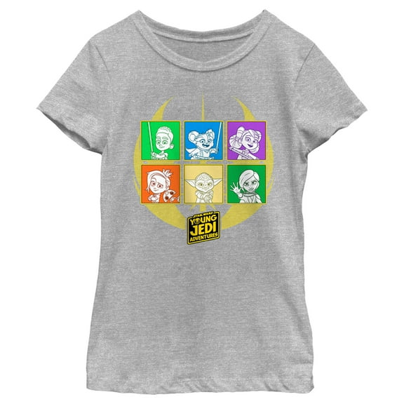 Girl's Star Wars: Young Jedi Adventures Character Boxes  Graphic Tee Athletic Heather Medium