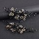 thumbnail image 2 of Zhuge Horquillas para el pelo de boda con flores para novias, peinetas con perlas de cristal,joyas con diamantes de imitación para novias, damas de honor y mujeres (negro), 2 of 4